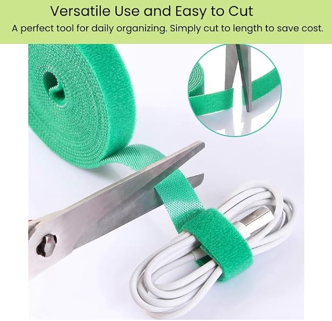 Reusable Plant Ties Hook and Loop Soft Garden Tape Roll Gentle Plant Supporting Ties Double Sided Self Gripping Adjustable Garden Staking Straps for Climbing Plants and Vines (1/2 Inch x 82 ft, Green)
