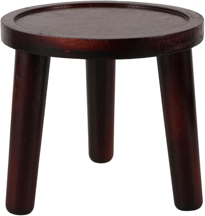 HANABASS Round Wooden Stool for Plant Stand, Potted Decor, Garden tool, Bonsai Display Rack or Home Shelf | Solid Wood Step Stool, Garden & Table Accent in Brown, 5.9 Inches