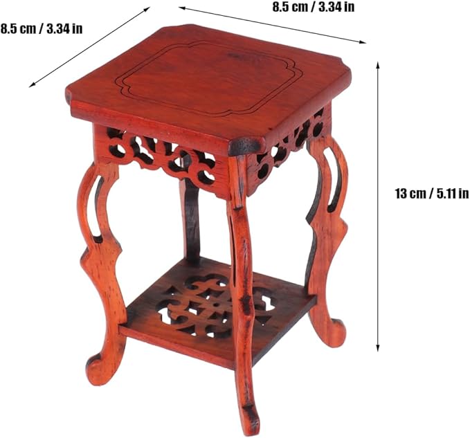 Garneck Wood Plant Stand Unique Design Small Decorative Pedestal Base for Indoor Plants 100% Natural Wood for Home and Garden Decoration