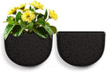 Asnext 2 Pack Wall Hanging Planter Pots for Indoor and Outdoor Plants, 7 Inch Half-Moon-Shaped Plastic Wall Planter, Wall Mounted Succulent Planters (Iron)