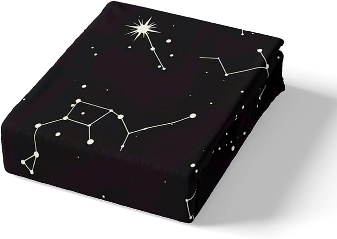 Galaxy Sheets Set Queen Size For Kids Girls Boys Outer Space Starry Sky Bedding Set Teens Constellation Twinkle Stars Bed Sheet Set Microfiber Super Soft Breathable Black White Milky Way Bed Cover