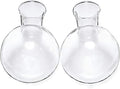 Kingbuy Bulb Glass Vase with Side-Hole (Hole to Hole Opening Dia.: 1.18 in) for Replacement Planter Terrarium with Wooden Stand Accessories Desktop Hydroponics Water Plant Propagation Station, 2 Pack