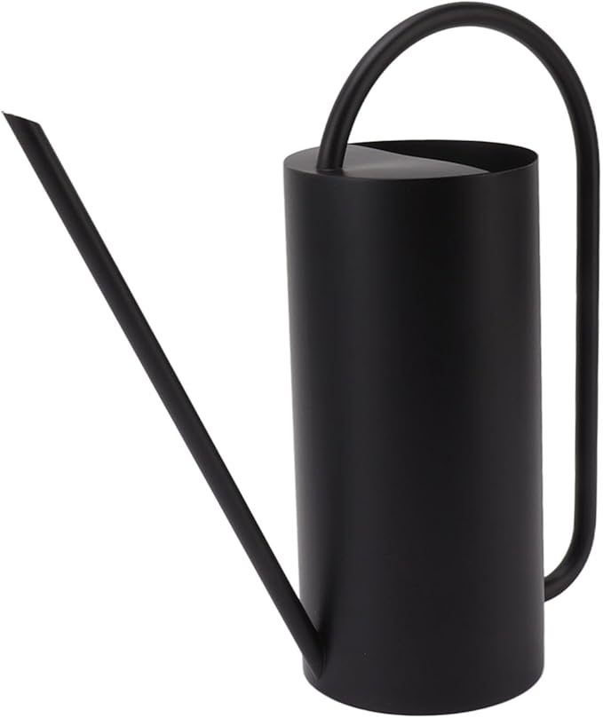 Plants Watering Can - 1500ml Large Capacity Stainless Steel Kettle for Indoor Outdoor Bonsai Plants and Garden - Long Spout Gardening Supplies (Black)
