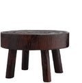 UNIE Mini Wooden Stool Round Garden Flower Display Stand Decorative Short Stool for Indoor Outdoor Office Dining Room, Brown, Large, (200716LY03-3-6767-1046491161)