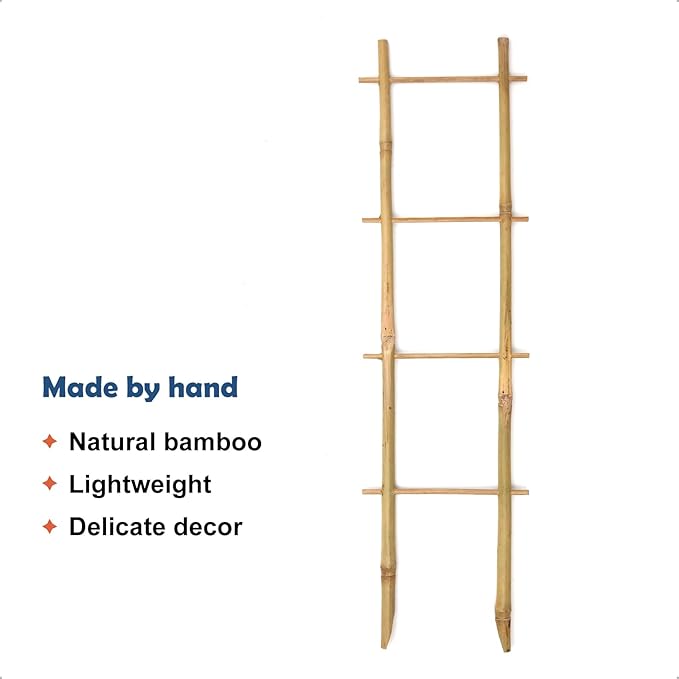 COLOtime 3Pack Bamboo Trellis 16 Inch Ladder Shaped Small Plant Trellis for Indoor Potted Plants Climbing Monstera Orchid Vine Hoya Houseplant
