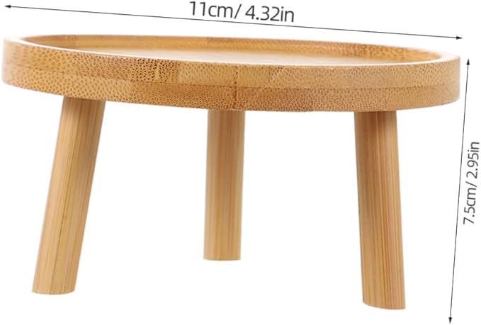 DOITOOL Indoor Wooden Plant Stand 4.33 Inch Flowerpot Tray Holder for Succulents Vase Display Stool Lightweight Decorative Shelf for Home and Tabletop