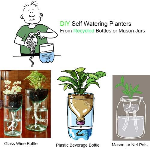 ORIMERC 30 feet 1/5 inch Self Watering Capillary Wicking Hydroponic Wick Cord Vacation Plant Sitter DIY Self-Watering Planter Pot Automatic Water System Device Potted Violet Auto Seedling Waterer Rope
