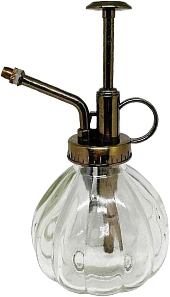 Vintage Glass Watering Spray Bottle Plant Mister - Adjustable Pressure Sprayer for House Plants - Elegant European Style Watering Can - Perfect for Garden and - Clear
