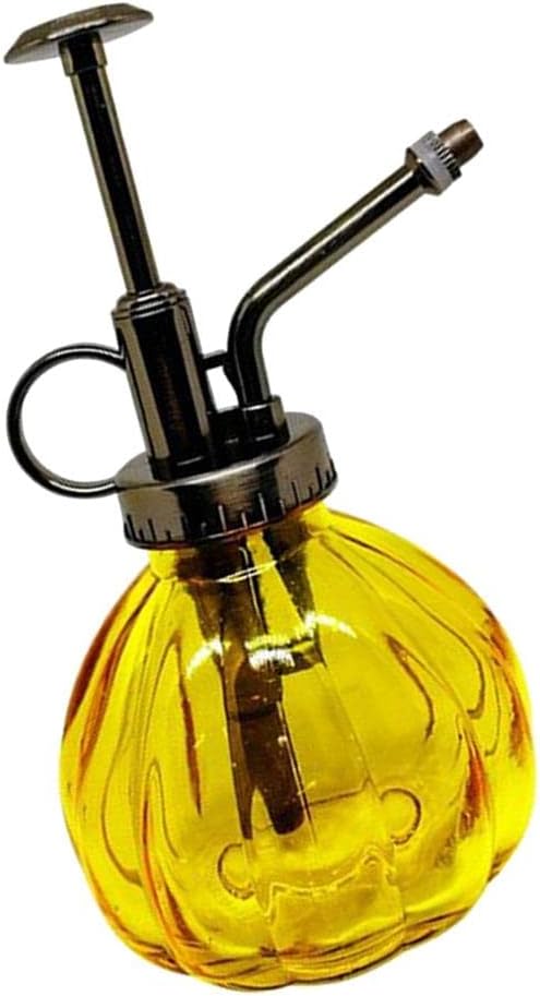 Vintage Glass Watering Spray Bottle Plant Mister - Adjustable Pressure Sprayer for House Plants - Elegant European Style Watering Can - Perfect for Garden and - Pale Yellow