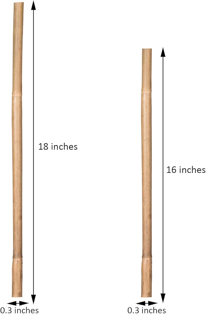 GAGINANG Plant Stakes Natural Garden Bamboo Sticks for Indoor and Outdoor, 20pcs for Tomatoes, Beans, Potted Plants - 18 inches