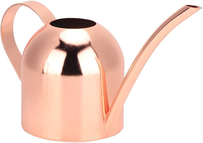 Watering Can Stainless Steel Bonsai Watering Can with Long Spout for House Plants Garden Flower,500ml (Rose Gold)