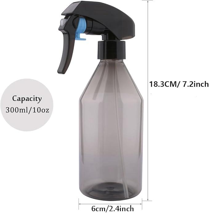 driew Plant Mister Spray Bottle, Plant Mister Water Spray Bottle for Plants Misting Bottle Water Fine Mist, Cleaning Solutions, Gardening, Indoor, Outdoor (Black - 10oz)