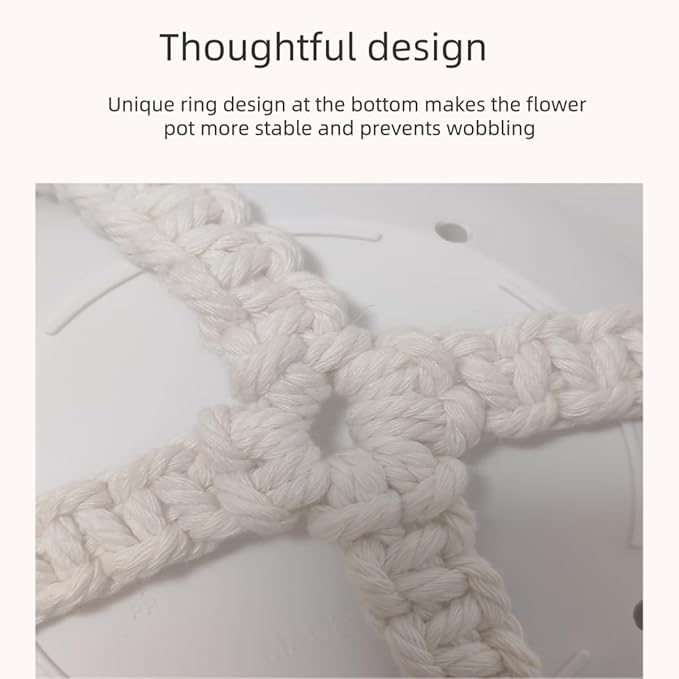 Macrame Plant Hanger for 4-12 Inch Pot Indoor Crochet Hanging Plant Holder Outdoor Boho Home Decor Basket wall Window Rope White Large Long (Ivory)