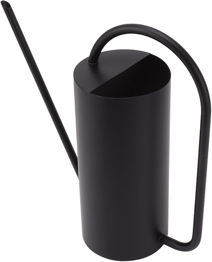 Watering Can, Wide Application Rustproof Long Spout Watering Pot Stainless Steel for Garden (Black)