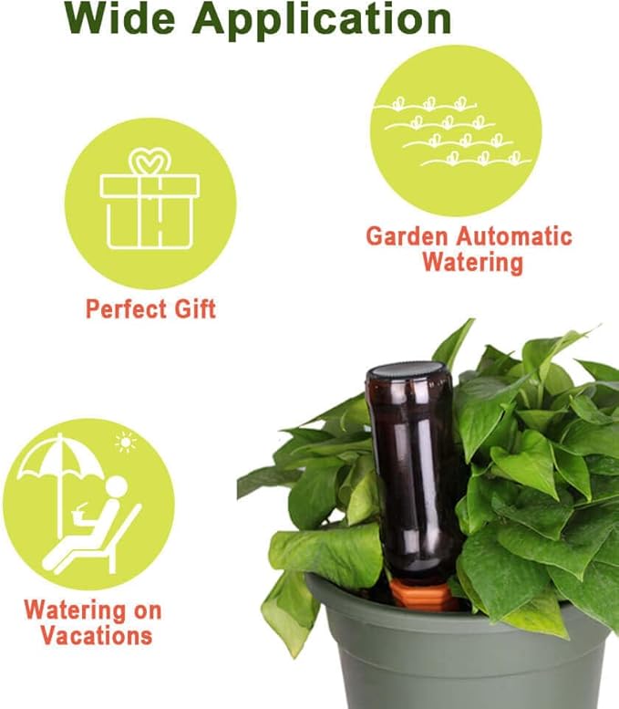 vensovo Terracotta Self Watering Spikes - 16 Pcs Potted Plant Watering Devices Vacation Self-Watering Stakes for Outdoor, Indoor Plants, Wine Bottle