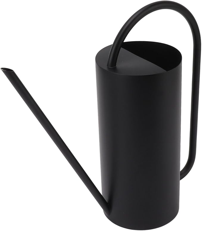 Watering Can, Wide Application Rustproof Long Spout Watering Pot Stainless Steel for Garden (Black)