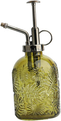 Toyvian 350ml Glass Plant Mister Spray Bottle Leaf Pattern for Indoor Gardening and Potted Plants Hand Pump Sprayer for Watering and Moisturizing