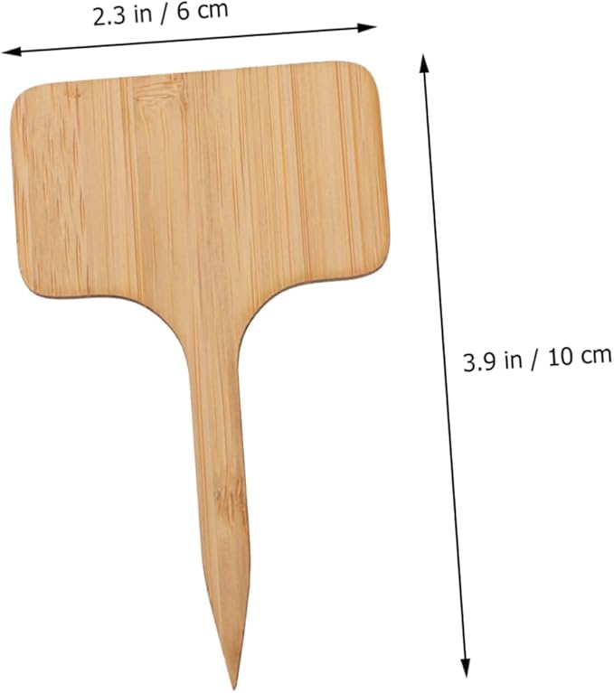 Kisangel 40pcs Thicken Bamboo Plant Labels Square Style Mini Decors for Seedling Boxes Easy to Use Garden Markers for Herbs Flowers and Vegetables