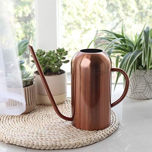 Watering Can, Stainless Steel Watering Pot for Outdoor and Indoor House Plants 40oz/1.3L, Bronze
