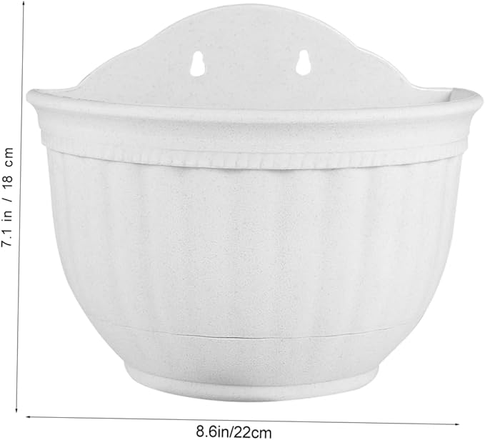 POPETPOP 2pcs Wall Mounted Half Hanging Flower Pot Elegant Planter Drainage Space-Saving Design for Desktop Kitchen Balcony Garden Decor