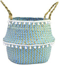 1pc Handmade Bamboo Storage Baskets Nordic Foldable Laundry Straw Wicker Rattan Seagrass Belly Garden Flower Pot Planter Basket