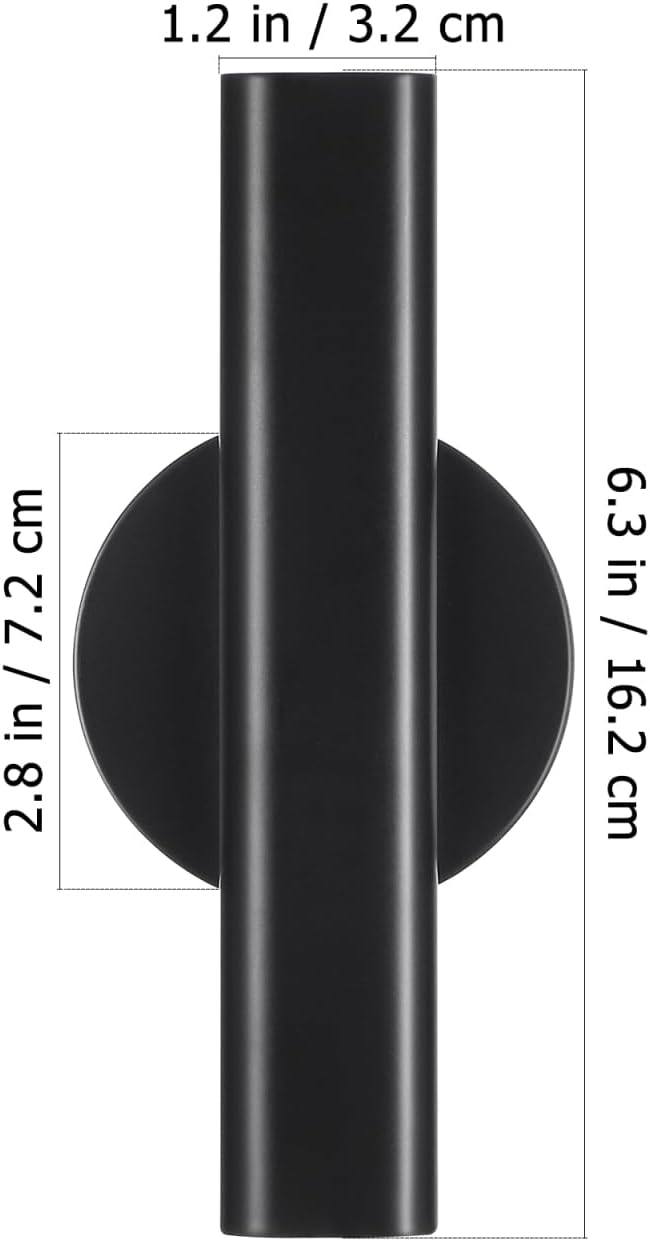 UKCOCO Wall Mounted Flower Vase 6.29In Black Metal – No-Drilling Adhesive Holder Waterproof – for Home Office Bedroom Kitchen Decor for Fresh & Artificial Flowers