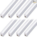 Kihung 8 Pack LED Shop Light 4ft, 20W 2200lm 6500K (Super Bright White), T5 Integrated Fixture with Linkable Shop Light, Corded Electric with Built-in ON/Off Switch