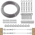 TooTaci 1/8" Wire Rope Kit, 100ft 304 Stainless Steel Cable 7×7 Strands, M6 Turnbuckles for Cables Wire, Aircraft Cable Heavy Duty with Turnbuckle Tensioner Kit for Strings Light Hanging