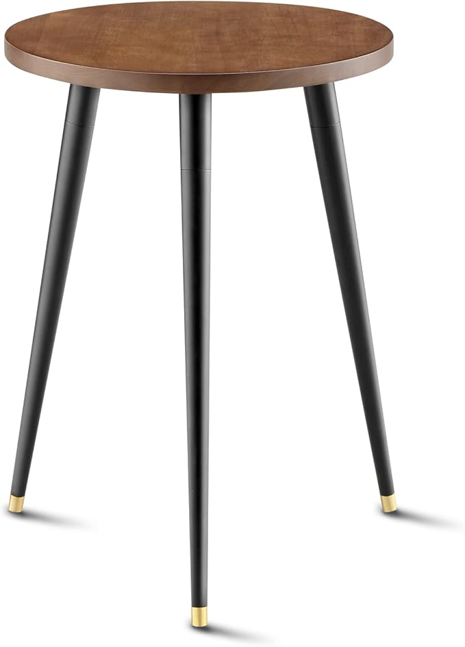 KINNARY Plant Stand Indoor, Mid Century Wood Plant Stand Plant Table for Flower Pots, Heavy Duty Metal Tall Plant Holder, Modern Home Decor Small Round Side End Table (11.8"x16")