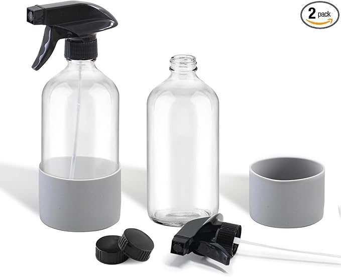 YOCASII 2PCS 500ml Glass Spray Bottles Set – Refillable spray bottles for Hair, Cleaning & DIY Solutions – Perfect for travel essentials, Home & Garden Use