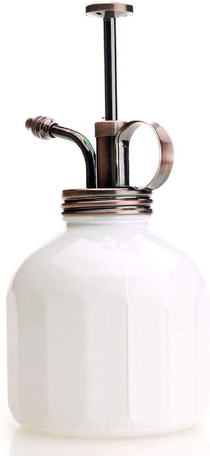 Plant Mister- White Glass Bottle & Brass Sprayer (Antique Copper)