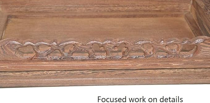 Rectangular Grey Rosewood Stand Oriental Style, 13x8x4 Inch LWH Plant Flower Vase Stand, Multiple Display Gray Wood Stand Small Table