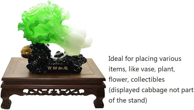 Rectangular Grey Rosewood Stand Oriental Style, 13x8x4 Inch LWH Plant Flower Vase Stand, Multiple Display Gray Wood Stand Small Table