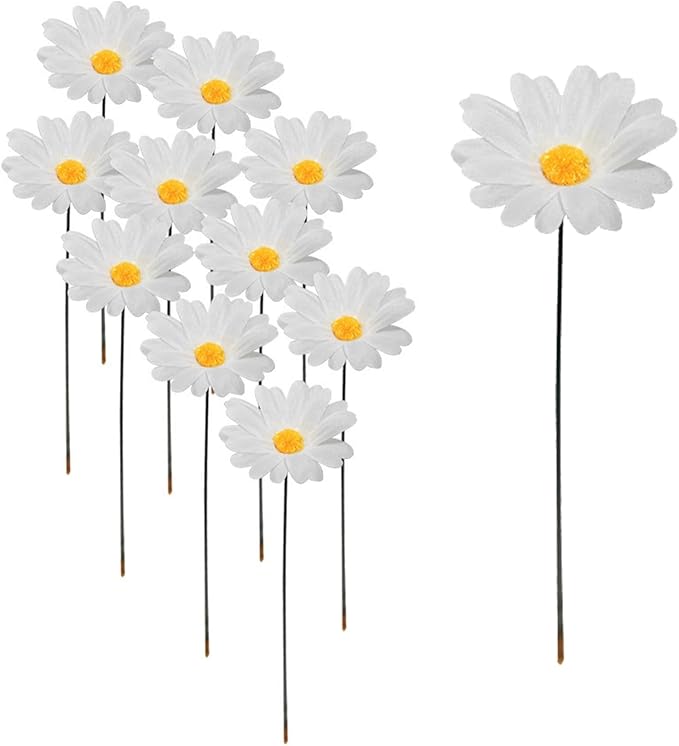 Garden Stakes Decor,10Pcs Garden Stakes Decorative Outdoor Lawn Pathway Patio Plant Pot Art Stick Yard Art Decorations for Pot Lawn Patio Corridor Flower Bed Outdoor Plant (Sunflower 10PCS)