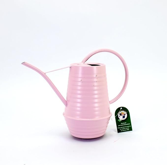 Small Watering Can, Matte Pink (Almost Mauve), 34oz., Metal Watering Can with Long Spout, Nice Indoor Water Can, Plant Water Can for Indoor Plants