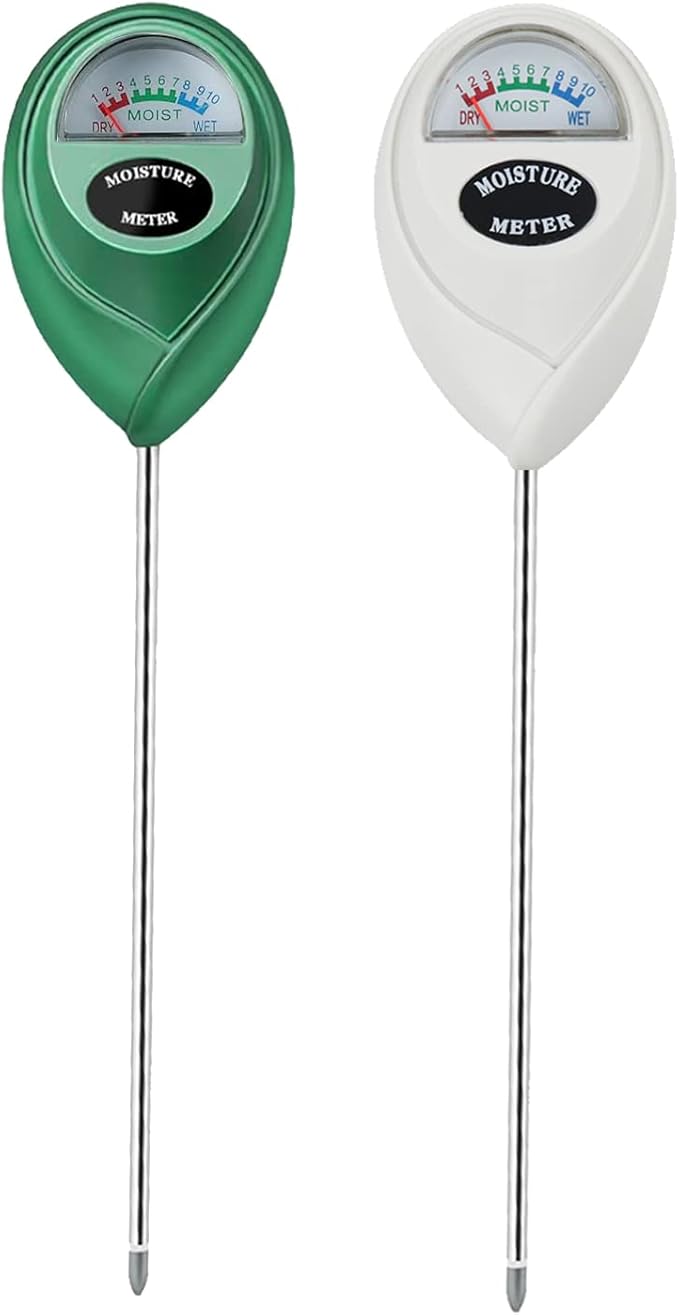 Censinda Soil Moisture Meter, 2 Pack Soil Moisture Monitor for House Plants, Soil Hygrometer Moisture Sensor for Indoor & Outdoor, Garden, Farm, Lawn Plant Care, No Battery Needed(Green + White)