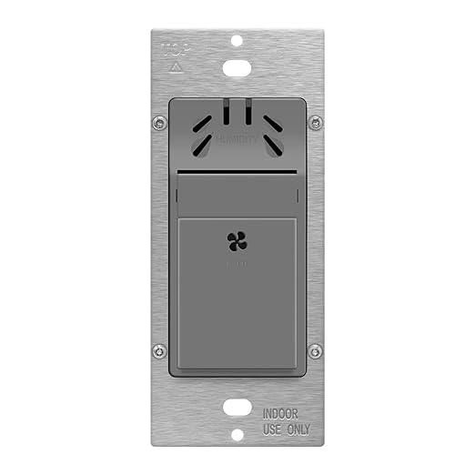 TOPGREENER Humidity Sensor Switch for Ventilation Fan, Air Moisture Detection, Bathroom Fan Automated Control, Neutral Wire Required, UL Listed, TDHS5, Gray