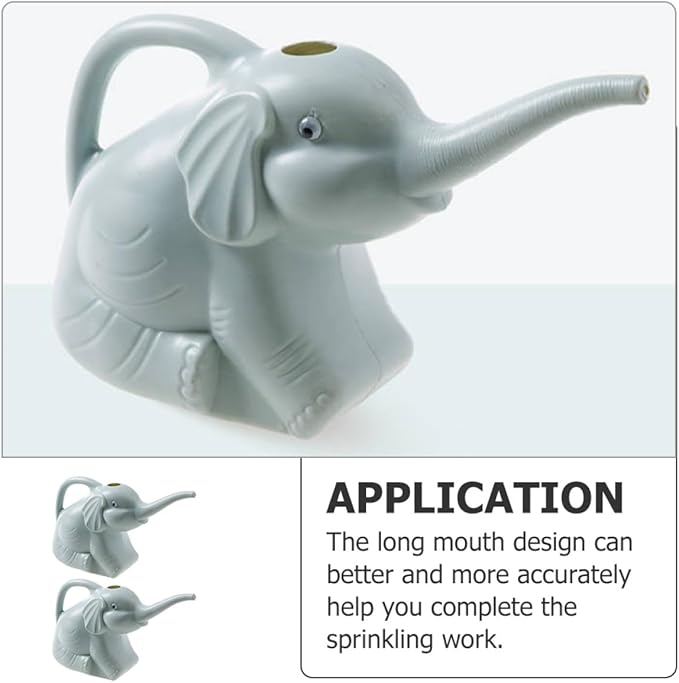 Lurrose 2pcs Long Spout Watering Can Set Elephant Design Watering Pot for Indoor and Outdoor Plants Household Garden in Blue