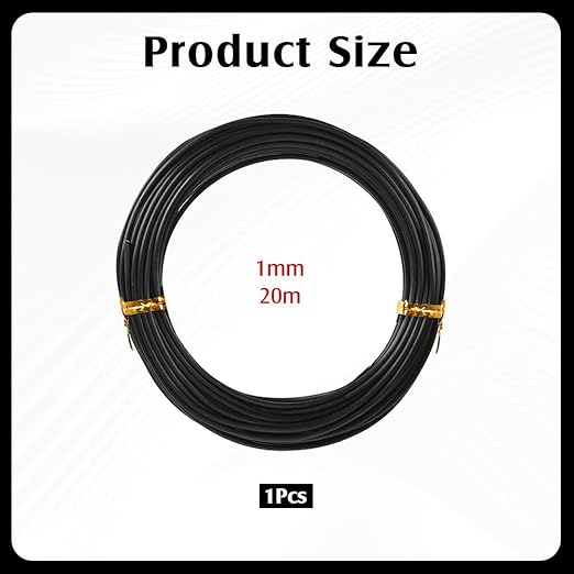 Bonsai Wire, 1 Roll Aluminum Bonsai Training Wires, 33 Feet 1.5mm Plant Training Wires Black Plant Wires Aluminum Wire for Bonsai Tree Training Indoor DIY Crafts