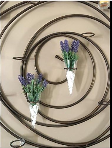Kingbuy Levitating Glass Planter for Succulents & Hydroponic Plants - 2 Pack Cone-Shaped Wall Vases Floating Terrarium Planters Wall Mount for Indoor Home Office Kitchen Decor (Medium)