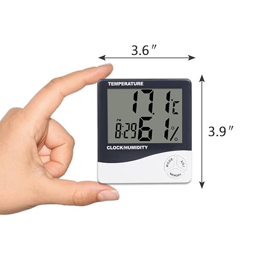 Mengshen Indoor Thermometer Hygrometer, Temperature Humidity Gauge with Clear Accurate Reading, °C/°F Switch for Home Office Car Greenhouse
