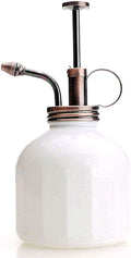 Plant Mister- White Glass Bottle & Brass Sprayer (Antique Copper)