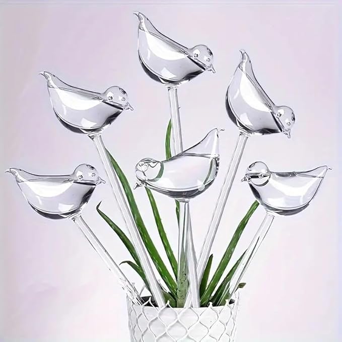 Bird-Shaped Self Watering Globes for Plants, PVC Transparent Automatic Watering Devices for Indoor Outdoor Potted Plants, Decorative Slow Release Irrigation Bulbs 100ml Capacity
