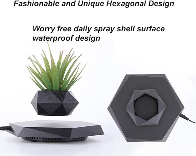 LMingKun Floating Plant Pot,Planting Flower pots,Levitating Plant Pot,Magnetic levitation,Floating Plant,Hanging Flower pots,Suspendded Flowerpot,Hanging planters (Black)