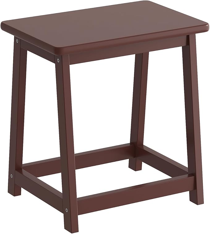 Wooden Step Stool Tall Seat Stool Dining Piano Stool End Side Table Wood Plant Stand Table Indoor Bedside Table Nightstand Flower Pot Stand for Living Room Bathroom Bedroom Kitchen (Coffee)