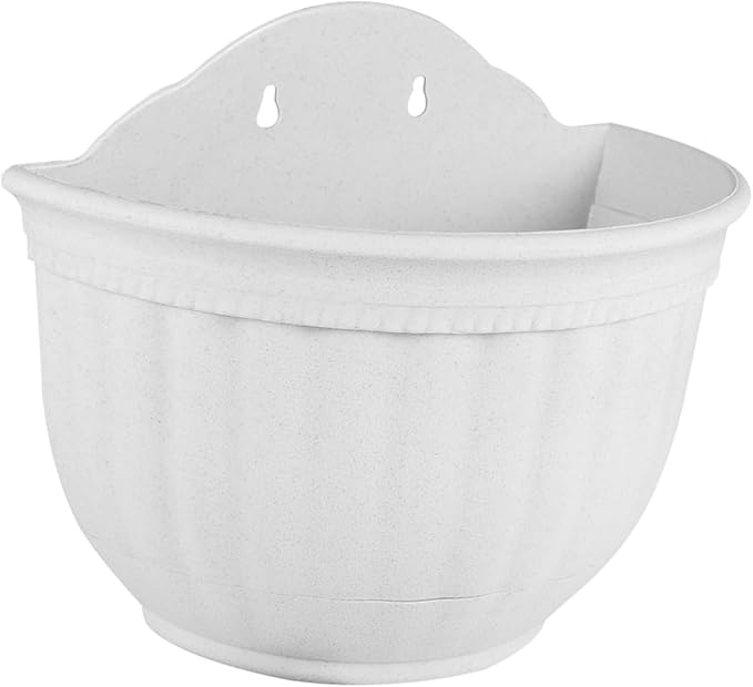 POPETPOP 2pcs Flower Pot Rack Wall Mounted Plant Pot Half Circle Hanging Flower Holder White Hanging Planter