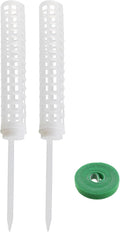 DGZZI 2PCS Plastic Moss Pole 14.6inch Vine Plant Holder with Garden Ties Climbing Shaped Plastic Climbing Plant Pole for Green Potted Plants Growing Up White