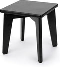 StrongTek Bamboo Step Stool for Kids and Adults, Natural Material, Sturdy and Versatile Short Foot Stool for Bathroom, Kitchen, Bedroom, Compact 10-inch Small Wood Stool, Plant Stand (Black)