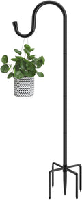 ANIDEER 48" Shepherds Hooks for Outdoor, Heavy Duty Garden Bird Feeder Pole for Hanging Bird Feeder, Plant Baskets, Solar Light Lanterns, Outdoor Plant Hanger Hook with 5 Base Prongs,1 Packs