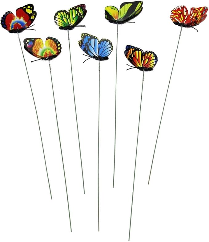 TOYANDONA 12PCS Butterfly Stakes - 11.4 inch Waterproof Butterfly Garden Decorations Artificial Butterflies for Indoor Outdoor Yard Patio Plant Pot Flower Bed Flower Bouquet Home Decor (Random Color)